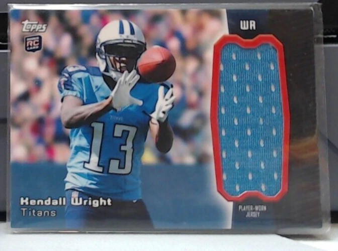 2012 TOPPS KENDALL WRIGHT ROOKIE JERSEY #RJR-KW TITANS MSK - Image 1 of 2
