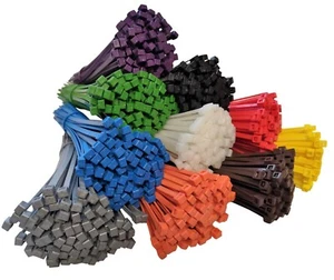250 envolturas de corbata de nailon con cremallera surtidas de cables - varios tamaños y colores - Imagen 1 de 12