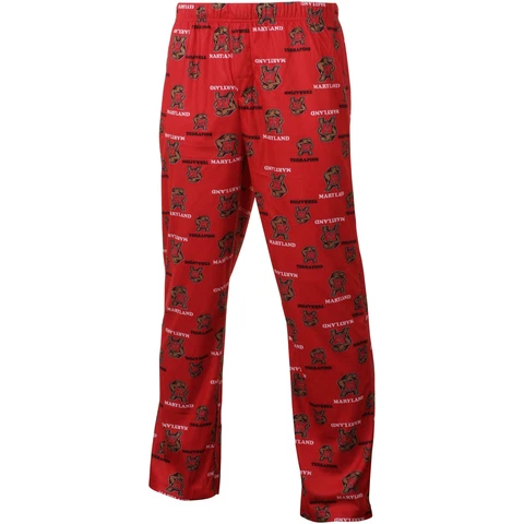 Maryland Terrapins Youth Red Team Logo Flannel Pajama Pants Cover