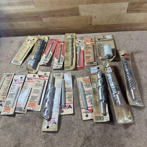 Vintage USA Made Hammer Drill Bit Lot 18 Piece Vermont American New Old Stock - Picture 1 of 11