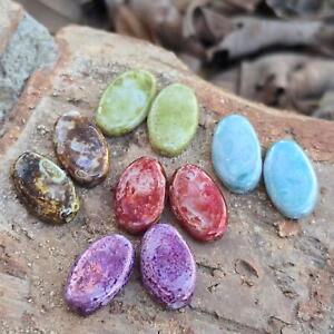Multi Colored Lot Rare Vintage Picasso Style Glass Beads  Pairs for DIY Earrings