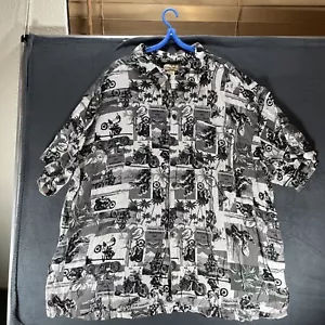 Panama Jack Motorcycle Club Maui Hawaiian Shirt Rayon Short Sleeve Button XXXL - Picture 1 of 6