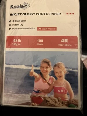 Lot 100-500 PK Koala Premium Photo Paper 4x6 Glossy 48lb Inkjet Picture Paper - Image 1 of 2