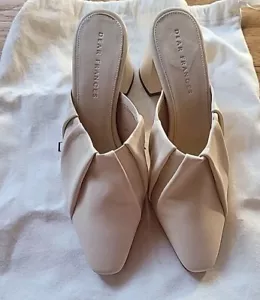 Dear Frances tacco a blocco slip-on in pelle crema/biege taglia 38 - Foto 1 di 9