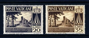 VATICAN CITY . 1954 St. Francis of Assisi (185-186) . Mint Never Hinged - Picture 1 of 1