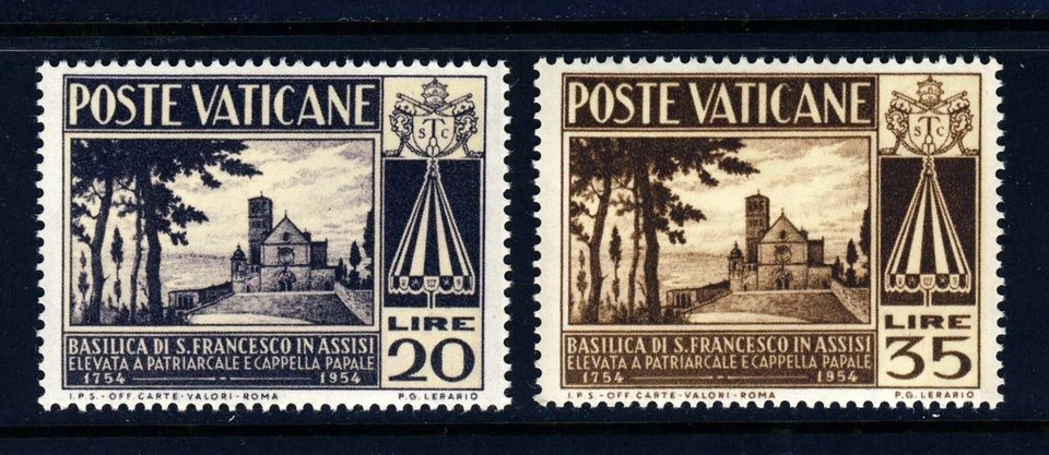 VATICAN CITY . 1954 St. Francis of Assisi (185-186) . Mint Never Hinged - Image 1 of 1
