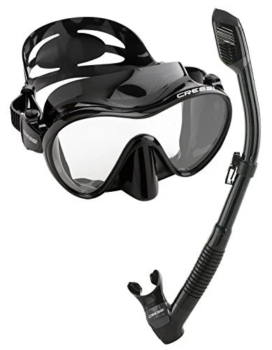 Used Cressi Frameless Dive Mask and Supernova Dry Snorkel Combo-Black - Image 1 of 1