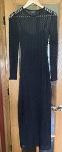 NWT VINTAGE LAUNDRY Womens Black Full Length Stretch Knit Formal Dress Sz Small - Picture 1 of 7