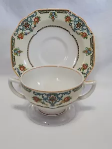 1928 Art Deco W. H. Grindley Arcadia 2 handled Coffee Saucer Several Available - Picture 1 of 5