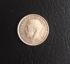1916 Great Britain 3 Three Pence Silver Coin - Picture 1 of 2