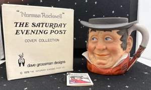 Vintage Dave Grossman Norman Rockwell Toby Mug 1979 "Merrie Christmas" W/Box - Picture 1 of 7