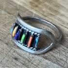 Sterling Silver Multicolor Stone Ring