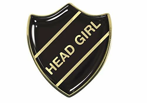 Head Girl Gel Domed School Badge Shield Black - Image 1 of 2