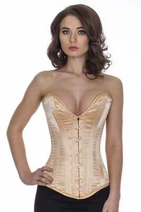 Corsé corsé beige satinado escote bajo corto/normal/largo sl11 - Imagen 1 de 2