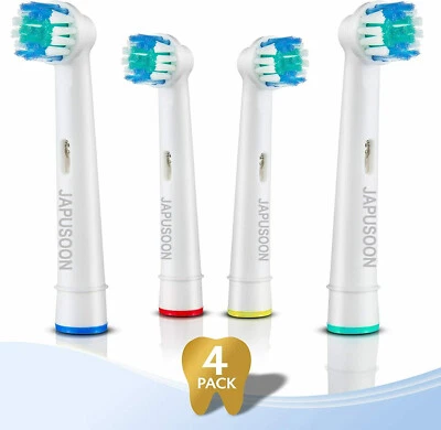 JAPUSOON For Oral B Braun Cross Action Replacement Electric Toothbrush 4 Heads Soft Fur