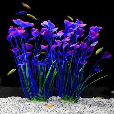 Plastic Plants for Aquarium,Tall Artificial Plants for Fish Tank Decor 15.6 Inch - Image 1 of 2