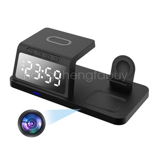 Wireless Charger Charging Stand Dock For iPhone Wifi DVR Video with Clock - Photo 1 sur 20