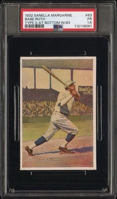 1932 Sanella Margarine Type 3 Babe Ruth - PSA 1.5 - Razor Sharp Corners! - Image 1 of 2
