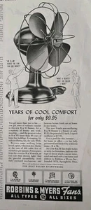 1941 Robbins & Myers Electric circulating fan years of cool comfort Vintage ad - Picture 1 of 1