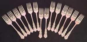 Set of 14 Reed & Barton DRESDEN ROSE 1953 Silverplate Salad Forks NO Monograms - Picture 1 of 6