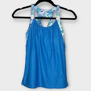 IVIVVA Lululemon dual layered blue tank built in shelf bra girls size 12 - Picture 1 of 4