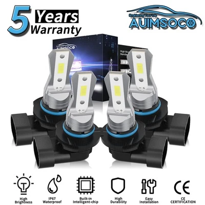 Combo de faros LED 4x bombillas blanco frío para Chevrolet C1500 2500 3500 1990-2001 Foto 1 de 4