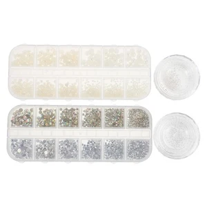 4 Cajas Uñas Cristal Estrás Flatback Ab Gemas Para Artesanías y Uñas - Imagen 1 de 19