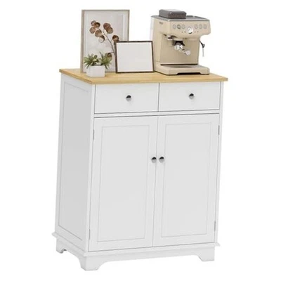  Aparador con Encimera de Madera Maciza, Moderno 26.75" x 15.75" x 33.5" Blanco Foto 1 de 4