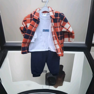 YUM YUM~Cute Baby Boy Multicolour 3 Piece Set Jogger, T-shirts & Jacket  9-12M - Image 1 of 4