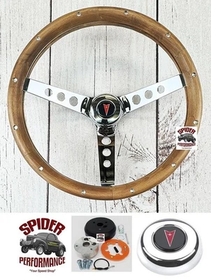 Pontiac 1969-1989 volante madera 13 1/2" clásico nogal Foto 1 de 4