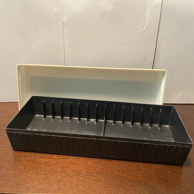 Cassette Tape VTG Storage Case Holds 15 Tapes Hard Plastic Retro - Image 1 of 3