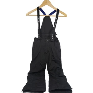 LL Bean Kids Snow Bibs Black Insulated Winter Ski Snow Pants 6X-7 - Picture 1 of 12