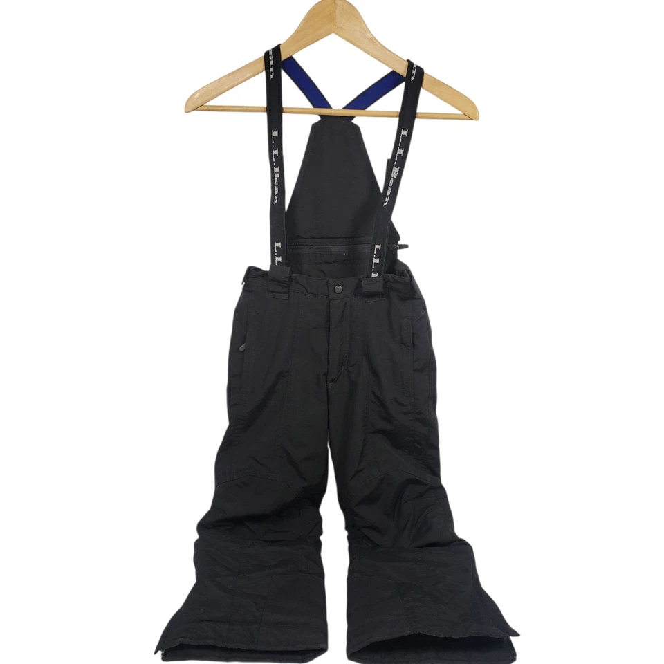 LL Bean Niños Baberos de Nieve Negro Aislado Invierno Esquí Nieve Pantalones 6X-7 Foto 1 de 4