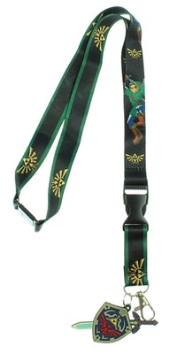 The Legend of Zelda Lanyard with 3D Rubber Shield Keychain and Clear ID Holder - Image 1 of 3