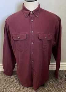 Cabelas Deerskin Soft Chamois Shirt Mens Size XL Red Long Sleeve Button Up Heavy - Picture 1 of 11