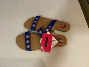 NWT Chicago Cubs MLB Women's Double Strap GM FOCO Sandals SZ L - Cool - Picture 1 of 4