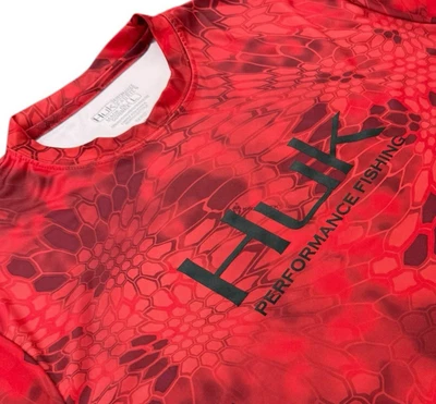 Camisa de Pesca Huk Para Hombres ICON Performance Manga Corta Talla Grande Roja Kryptek Foto 1 de 4