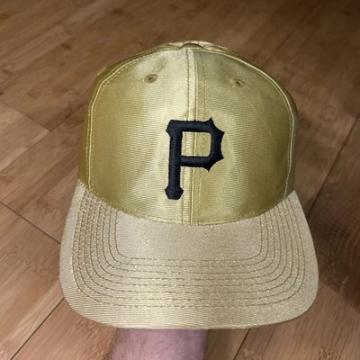 VTG 90s YOUTH Pittsburgh Pirates Gold Stadium Promo Century 21 Snapback Hat MINT - Image 1 of 4
