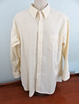 Camisa Stafford Oxford Para Hombre Amarillo Claro Manga Larga Con Botones Talla 17 1/2-34 Foto 1 de 4