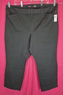 Nuevo con etiquetas Pantalones Old Navy para mujer negros tiro alto Pixie bolsillos rectos talla 22 W44" L27" Foto 1 de 4