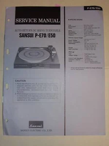 Sansui Service Manual~P-E70/E50 Plattenspieler~Original - Bild 1 von 1