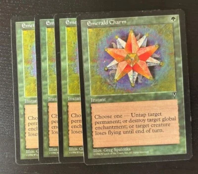 MTG 4X VISIONS EMERALD CHARM NM MAGIC THE GATHERING ENGLISH GREEN INSTANT - Image 1 of 4