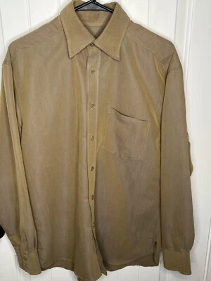 Camisa Bugatchi Uomo Mediana Modal Mezcla Rayón y Poliéster Marrón Verde Rayas Foto 1 de 4