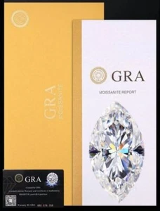 Loose Moissanite Marquise Cut Real Gem Stone W. GRA Certificate All Sizes VVS1 D - Picture 1 of 4