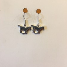 Farm Animal Charm Earrings Silvertone Horse Pony Equestrian