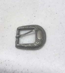 Silver Engraved Flowers Replacement Buckle Western Cowboy Great Vintage Shape - Picture 1 of 4
