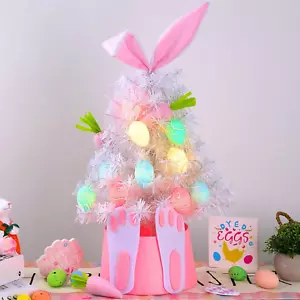 Easter Table Decorations with Egg Lights, 24 Inch Easter Egg Bunny Tree with Orn - Picture 1 of 12