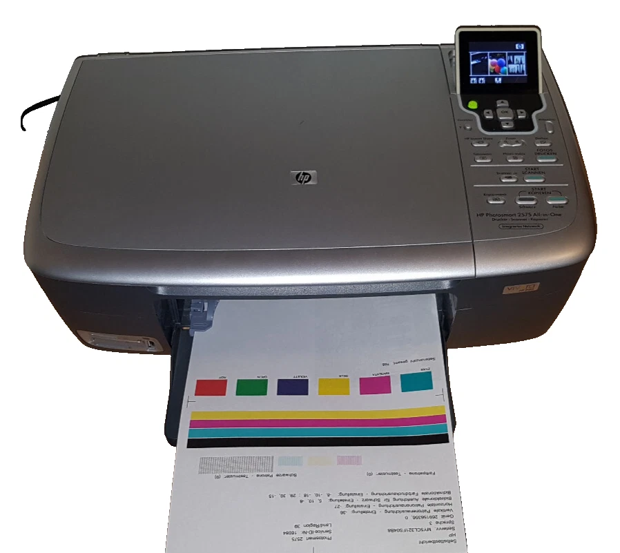 HP Photosmart 2575 AQll-In-One Tintenstrahldrucker Kopieren Scannen Netzwerk USB - Bild 1 von 1