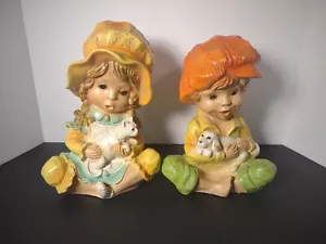 Alice and Andy Universal Statuary Corp #293 1974 Boy & Girl Statuary Figures - Picture 1 of 6