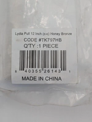 Perillas superiores Lydia 12" manija central a central gabinete tirador TK797HB miel bronce Foto 1 de 3